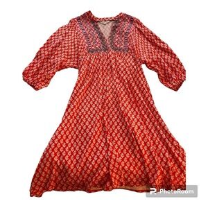 Boden women’s boho smock dress, red, size 10 US